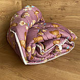 Ковдра (оптом) зимова тепла на овчині двоспальна 175х210 тканина полікотон, фото 2