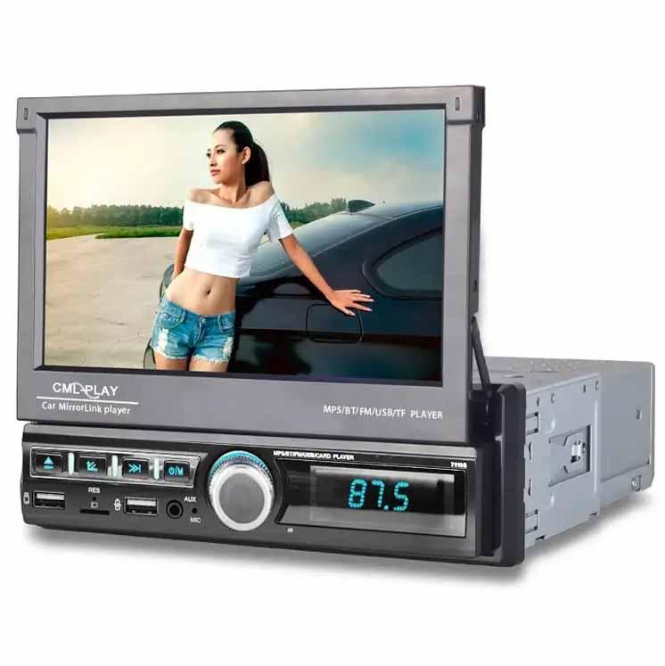 Автомагнітола 1DIN Android 7110A з дисплеєм, Автомобільна магнітола з висувним сенсорним екраном 7 дюймів