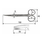 Ножиці стандартні операційні 13 см, гострий/гострий/зігнуті, J-22-040, фото 2