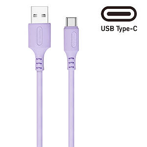 Кабель Тайп Сі ColorWay USB type C, фіолетовий, 1 метр, силіконовий, шнур тайпсі, дріт тип с