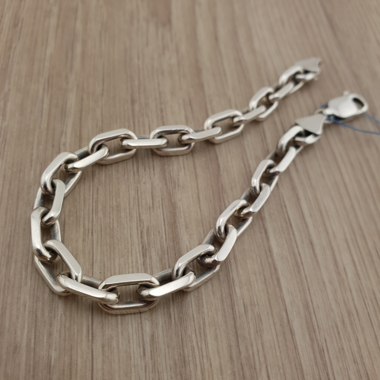 Масивний срібний браслет чоловічий якір. Браслет якірне плетіння срібло 925 19 см, фото 1