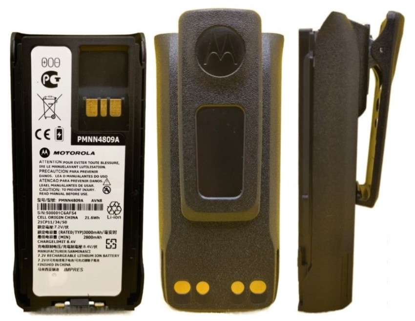 ⇒ Акумулятор Motorola PMNN4809A IMPRES 3000 mAh, для рацій Motorola R7 / R7a + кліпса на пояс
