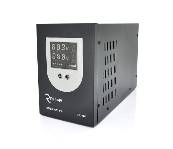 Інвертор автономний Ritar SK-800VA (500W), ДБЖ 500 Вт для АКБ 12 В із чистою синусоїдою струм заряду 10А/15А