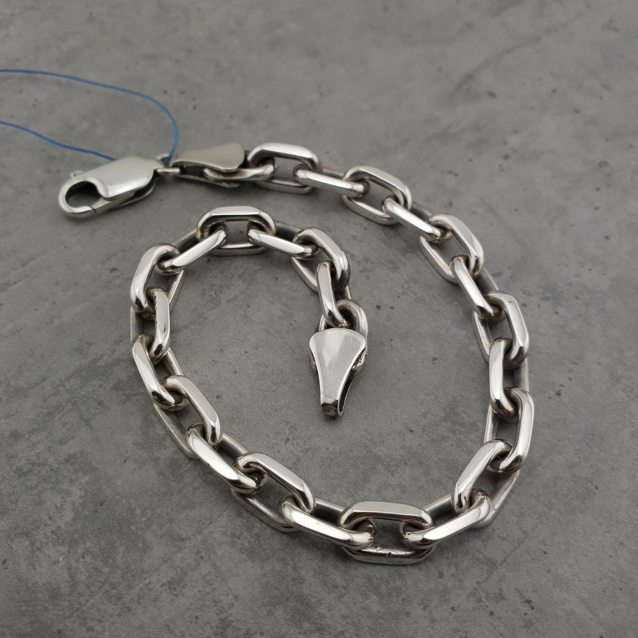 Масивний срібний браслет чоловічий якір. Браслет якірне плетіння срібло 925 19 см, фото 1