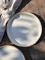 Тарілка кругла з бортиком 22 см, «Cream коричневий Лофт».