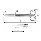 Ножиці хірургічні 14,5 см, тупий /тупий /прямі, J-22-004, фото 2