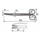 Ножиці хірургічні 14,5 см, тупий тупий, вигнуті, J-22-027, фото 2