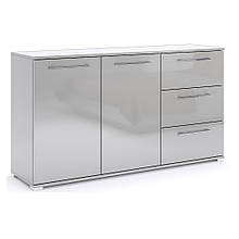 Комод в спальню з ЛДСП 2Д3Ш Мегі Глянець Сірий Шиншила Миро-Марк