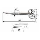 Ножиці хірургічні 15 см, гострий/гострий/загнуті, J-22-041, фото 2