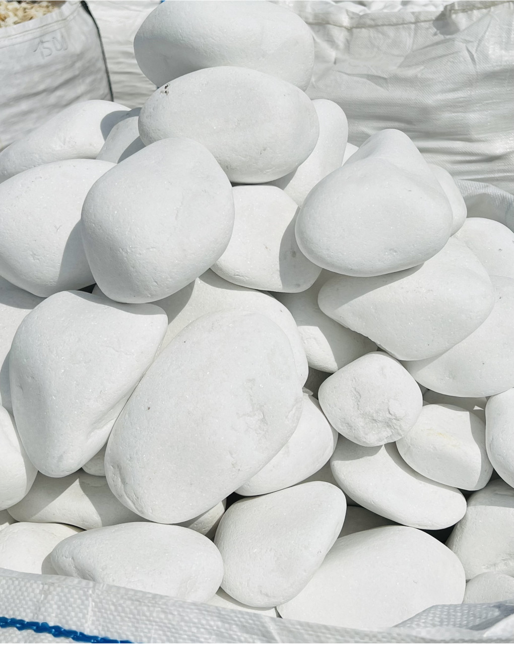 Декоративний камінь білий «Тасос» 100-200 мм для клумб та ландшафтного дизайну, фото 1