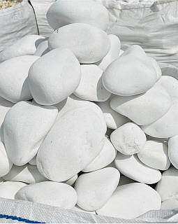 Декоративний камінь білий «Тасос» 100-200 мм для клумб та ландшафтного дизайну