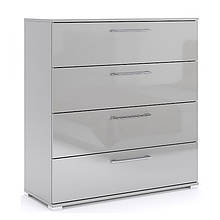 Комод в спальню з ЛДСП 4Ш Мегі Глянець Сірий Шиншила Миро-Марк