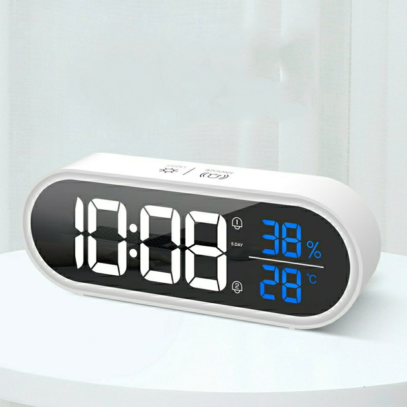 Настільний електронний годинник Mids з акумулятором, термометром та гігрометром.