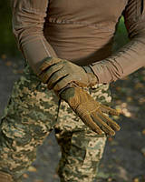 Перчатки тактические полнопалые с антискользящей вставкой койот, Военные штурмовые перчатки Wallizard Tactical