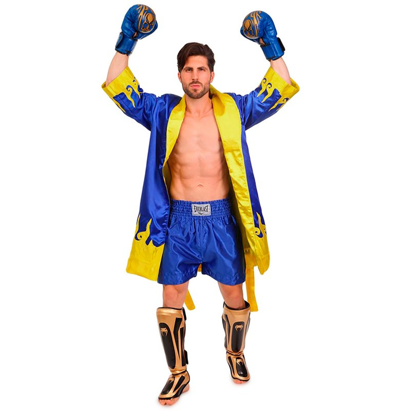 Халат боксерский TWINS FTR-2 M-XL синий-желтый - фото 5 - id-p1472321536