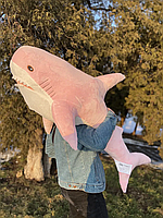 Мягкая игрушка Акула из ИКЕА 140 см, плюшевая игрушка-подушка Акула, розовая