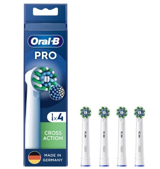 Змінні насадки для електричної зубної щітки Oral-B Pro Cross Action White 4шт EB 50 BRB (PRO-5), фото 1