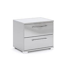 Тумба приліжкова в спальню з ЛДСП 2Ш Мегі Глянець Сірий Шиншила Миро-Марк