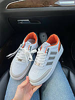 Стильні кольорові жіночі кросівки Adidas Spican White/Orange. Кросівки жіночі білі Адідас Спікан, фото 5