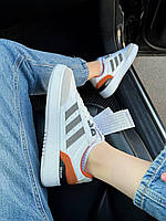 Стильні кольорові жіночі кросівки Adidas Spican White/Orange. Кросівки жіночі білі Адідас Спікан, фото 6