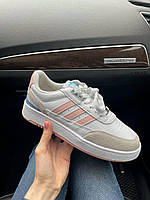 Модні жіночі білі кросівки з рожевим Adidas Spican White/Pink. Кросівки жіночі осінні Адідас Спікан, фото 3