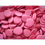 Кондитерська глазур "Шоколадні чіпси" (монети) Рожеві 500 грамів, фото 2