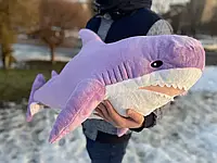 М'яка іграшка Акула з ІКЕА 100 см, плюшева іграшка-подушка Акула, фіолетова