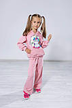 Пудровий рожевий дитячий спортивний костюм для дівчинки 104-128 єдиноріг, фото 2