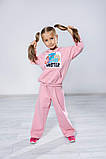 Пудровий рожевий спортивний костюм для дівчинки 104-128 Monster, фото 3