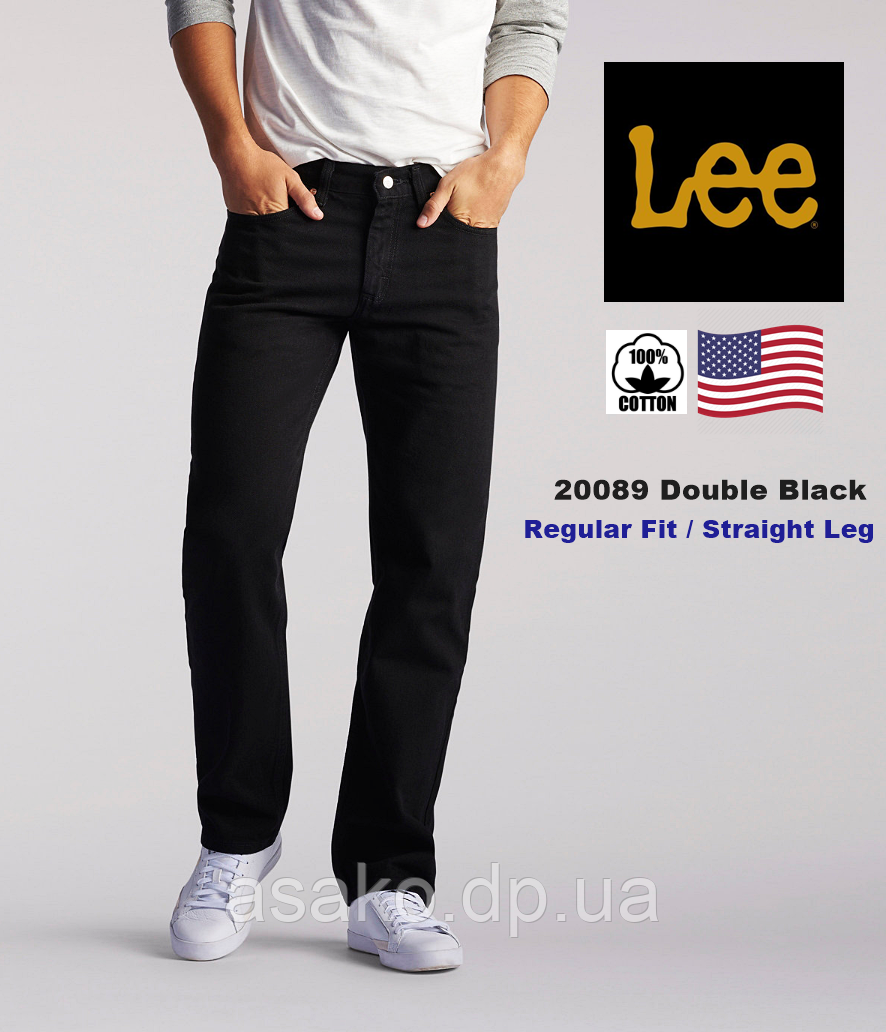 Джинси чоловічі Lee®2008908 (Чорні) Прямі/Оригінал зі США/13.3 унції/100% бавовна