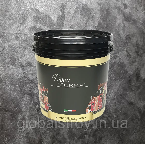 Декоративна штукатурка шовк графіт Deco TERRA VELATURA SETA FIORENTINA Grafite 3 кг