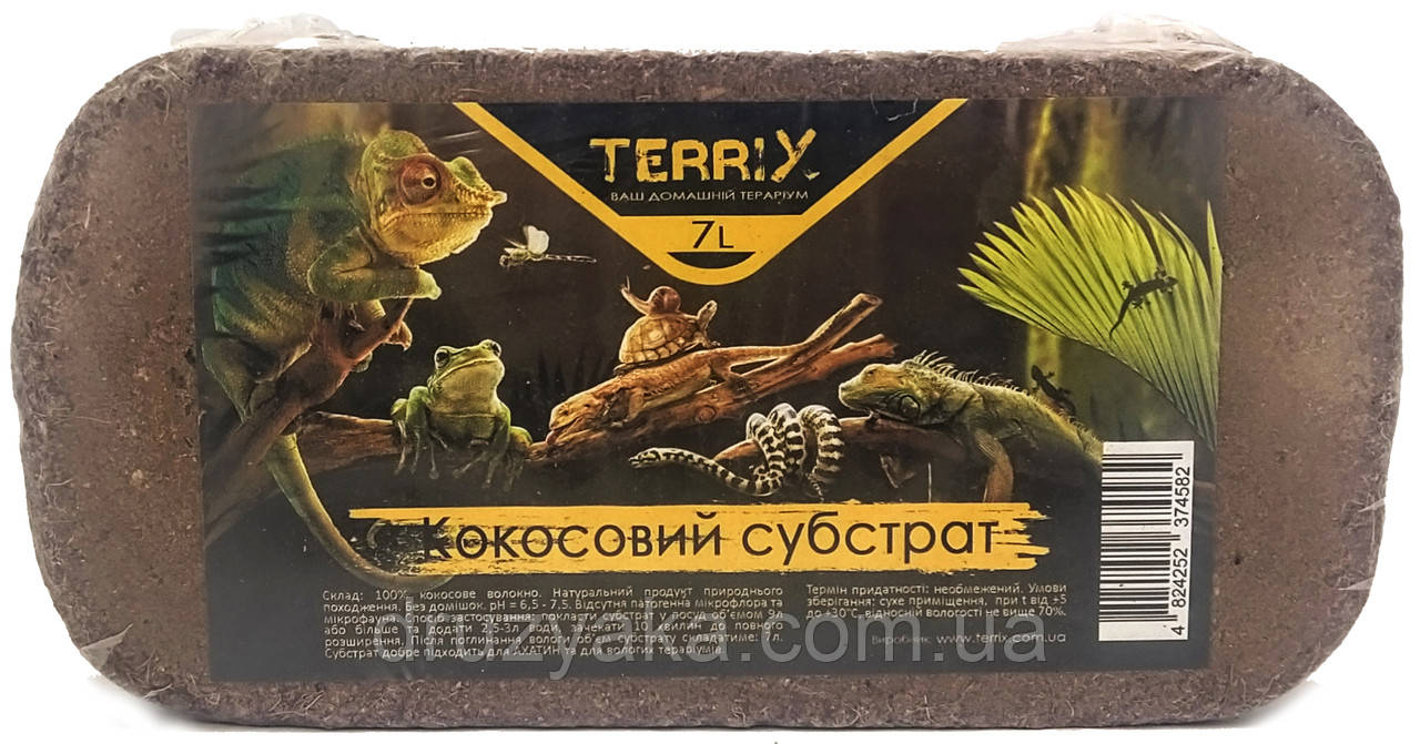 Наповнювач для тераріуму Кокосовий субстрат, 7 л
