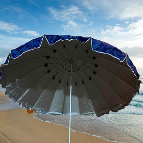 Парасолька 3,5 м з клапаном 16 спиць зі срібним напиленням  червоний