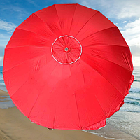 Зонт 2,5 м с клапаном 16 спиц с серебряным напылением красный,зеленый,синий