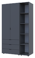Комплект распашной шкаф Doros Гелар с этажеркой Графит 2 ДСП 115.7х49.5х203.4 Шкаф для одежды