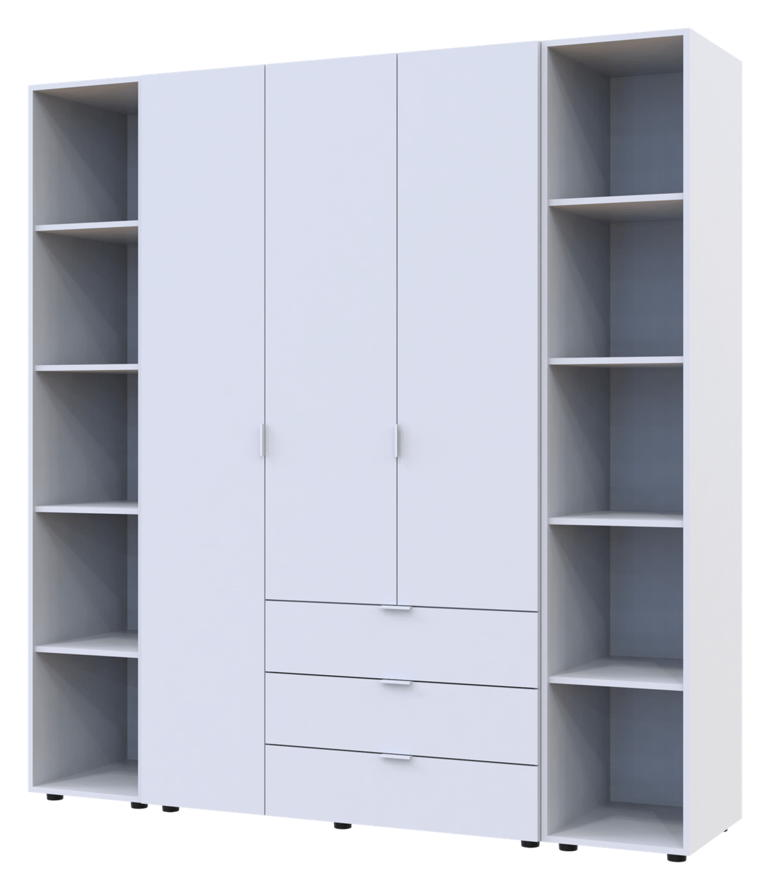 Комплект розпашна шафа Doros Гелар з 2 етажерками Білий 3 ДСП 192.6х49.5х203.4. Шафа для одягу, фото 1