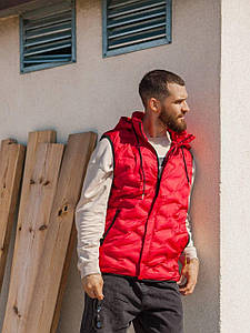 Жилетка чоловіча з плащівки, наповнювач холлофайбер щільністю 250, капюшон відстібається, фабричний Китай