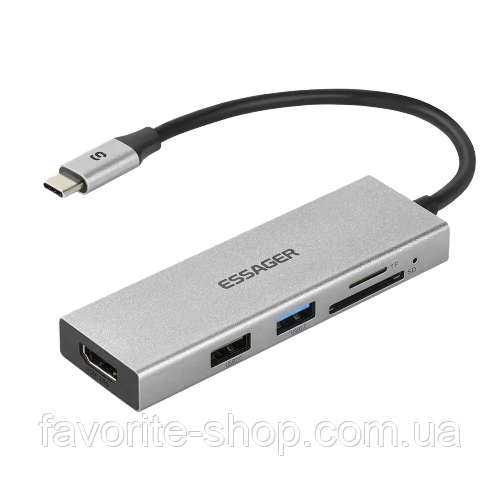 USB-хаб від ESSAGER для гаджетів 5в1