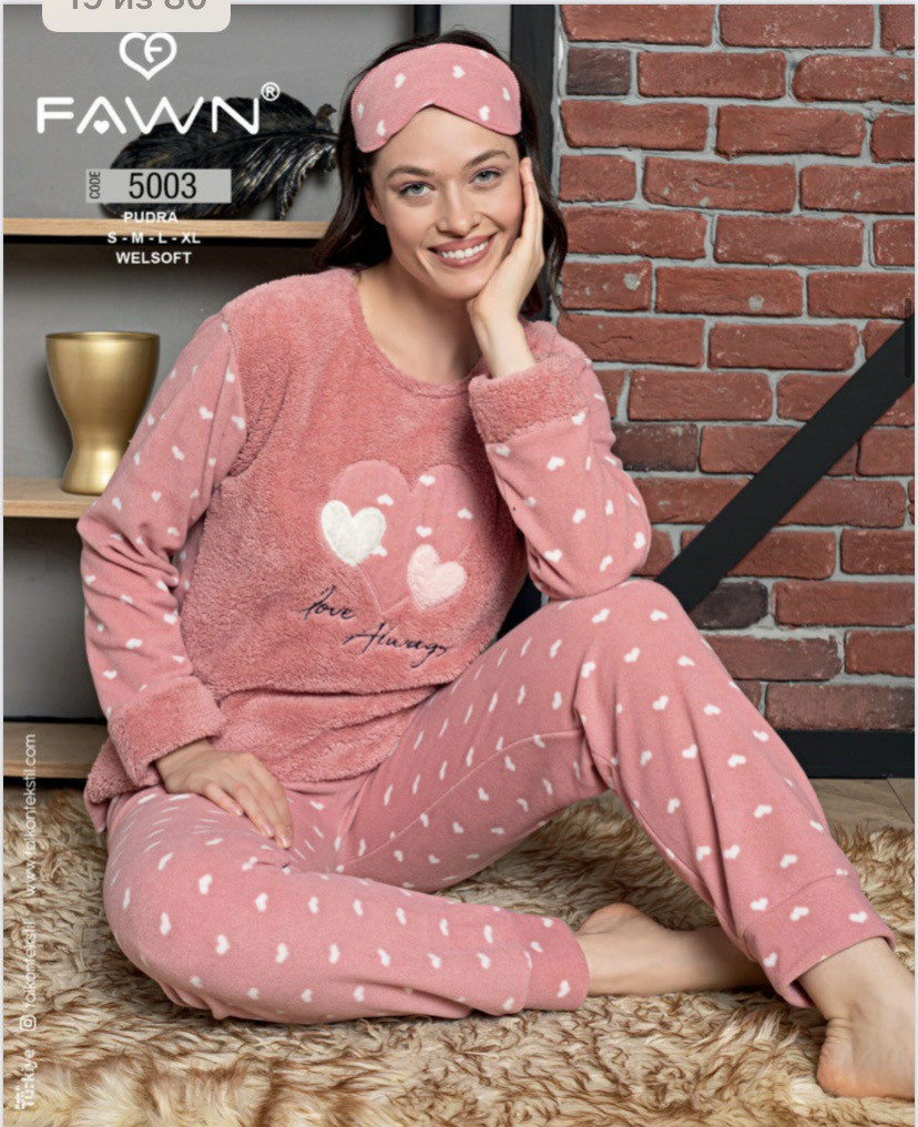 Жіноча флісова піжама зі штанами Туреччина, фото 1