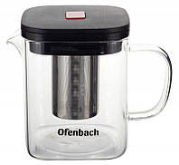 Чайник стеклянный заварочный Ofenbach 600мл со съемным ситечком (0612s) заварник чайник для заваривания чая