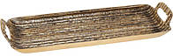 Поднос "Estet" металлический с ручками, прямоугольный, 52х19х6см, антик кухонный поднос для подачи блюд