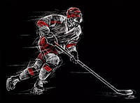 Набор Алмазная мозаика вышивка Легенда хоккея Хоккеист НХЛ КХЛ матч на подрамнике полная 5d 30х40