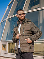 Куртка батальная мужская из плащёвки холлофайбер 150 плотности, сезон осень-весна, капюшон отстёгивается