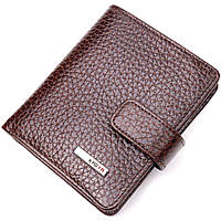 Компактный бумажник для мужчин из натуральной кожи KARYA 21326 Коричневый качественный кошелек для мужчин