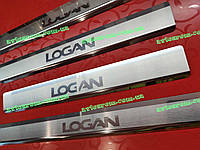 Накладки на пороги RENAULT LOGAN MCV *2004-2012год Рено Логан Универсал Премиум Комплект Нержавейка 4штуки