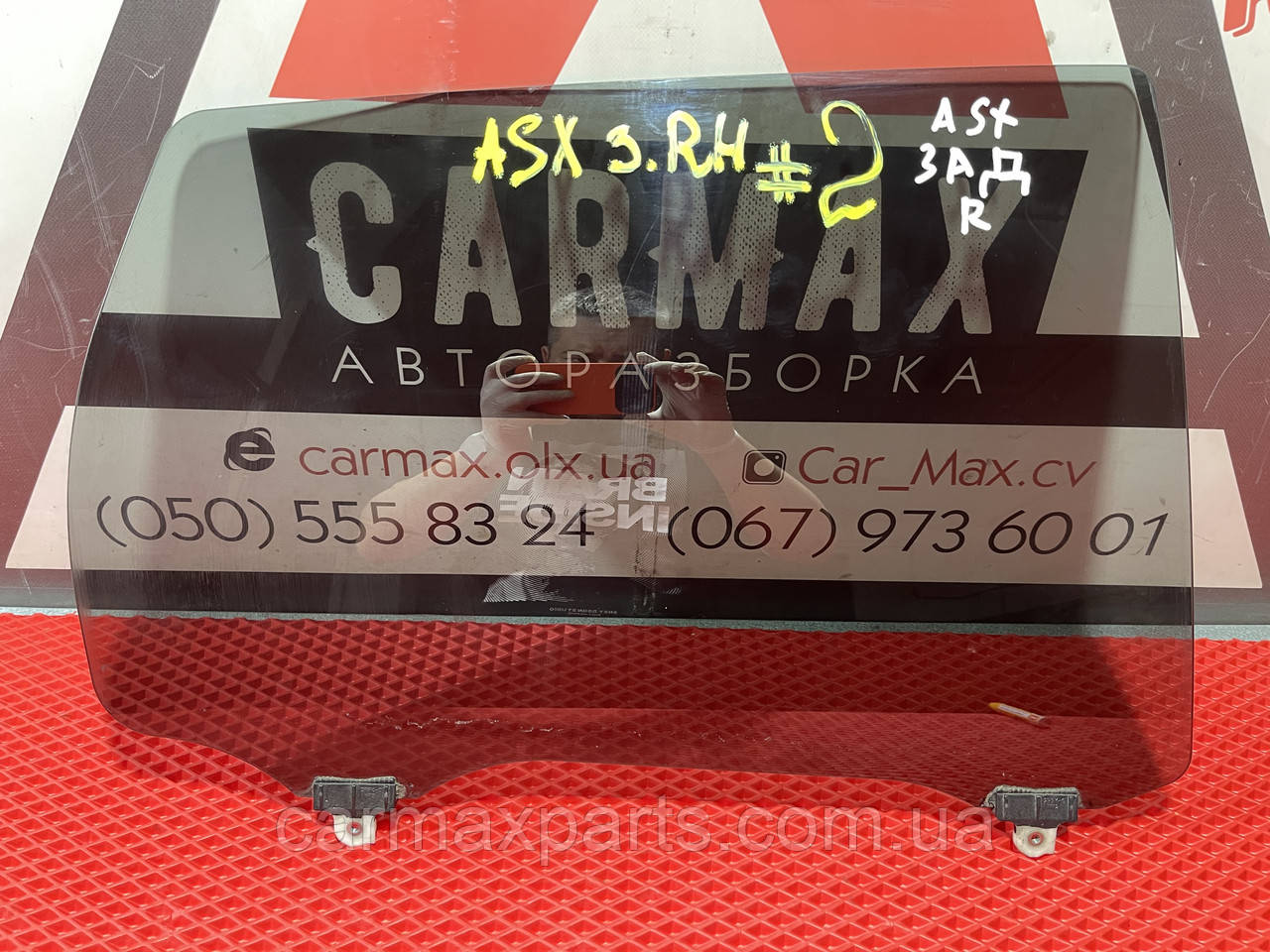 Скло заднього ПРАВого дверей Mitsubishi ASX Outlander Sport USA 2010- б/у Оригінал