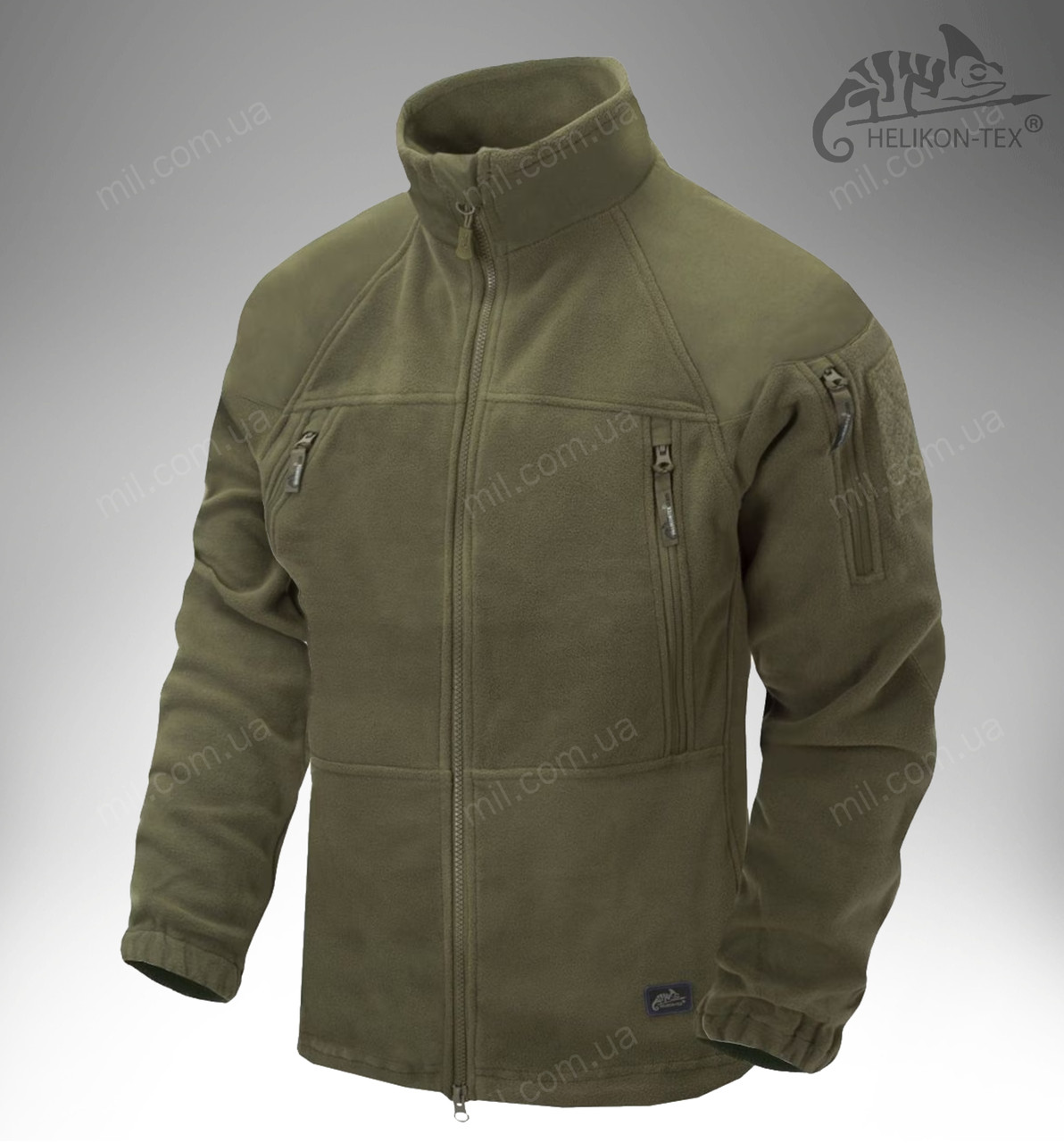 Флісовий тактичний світшот / флісова міжсезонна куртка Helikon Tex Stratus Heavy Fleece (olive)