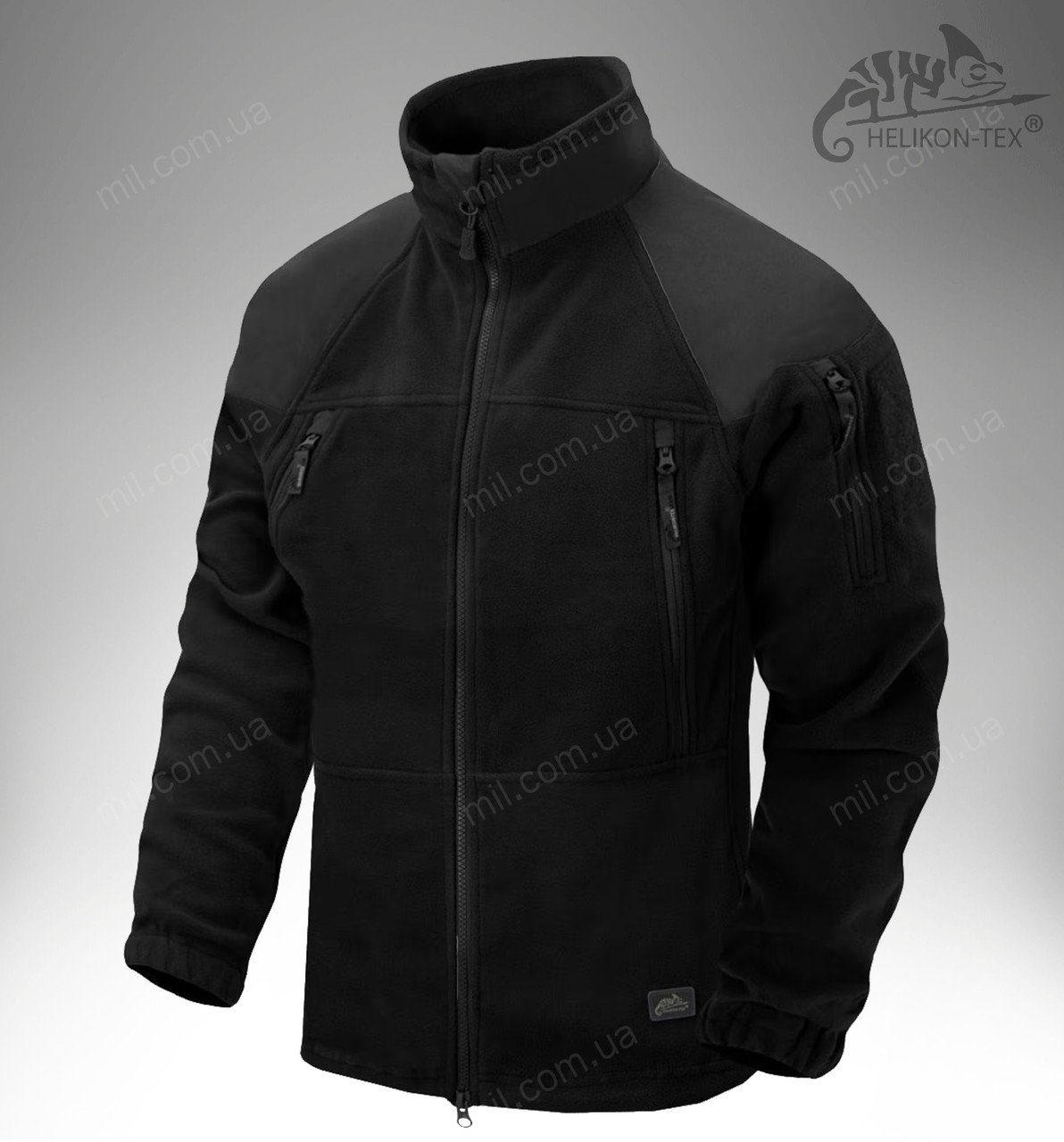 Флісовий тактичний світшот / флісова міжсезонна куртка Helikon Tex Stratus Heavy Fleece (black)