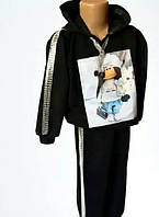 Чорний дитячий спортивний костюм 104-128 Gucci