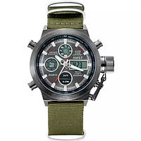 Мужские часы наручные механические хаки AMST Mountain Green Buyvile Часи чоловічі наручні механічні хакі AMST
